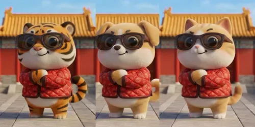 Swag 3D Animals In Beijing generated by gemini-image