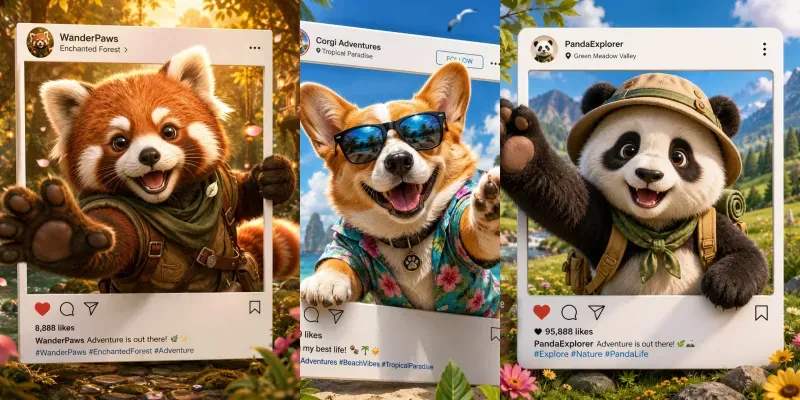 Cute Animal Adventure Frames generated by undefined