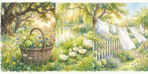 Soft Watercolor Garden Aesthetics generated by gemini-image