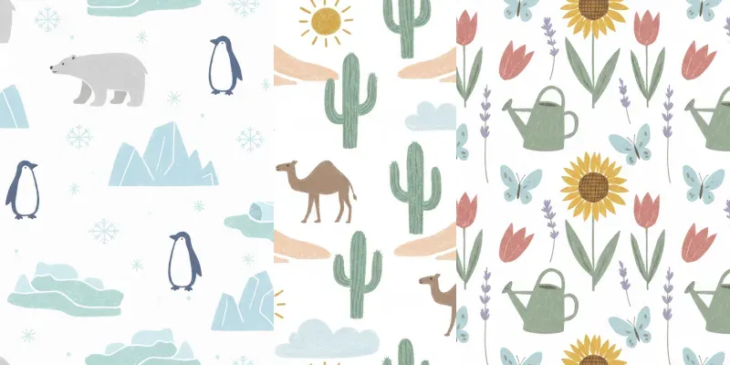 Pastel Naive Chalk Patterns generated by undefined