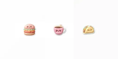 Cute 3D Puffy Food Stickers generated by gemini-image