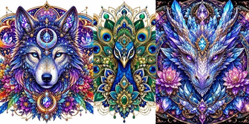 Mystical Mandala Animal Portraits generated by undefined