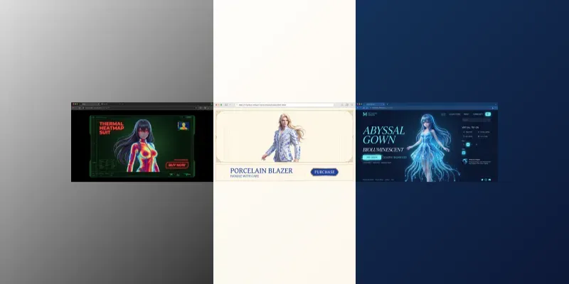 Avantgarde Digital Fashion UIs generated by undefined