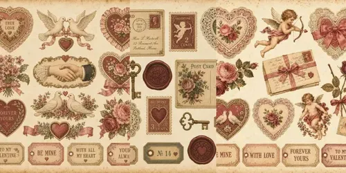 Vintage Valentine Journal Ephemera generated by chatgpt-image
