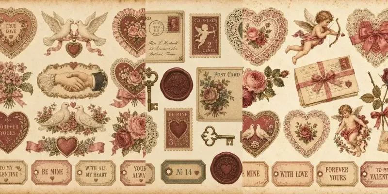 Vintage Valentine Journal Ephemera
