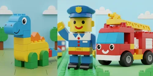 Kids Brick Toy Style Illustrations generated by gemini-image