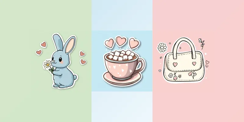 Cute Pastel Stickers generated by undefined