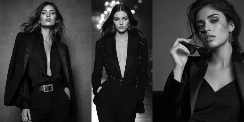 Black White Glamour Fashion Portraits generated by undefined