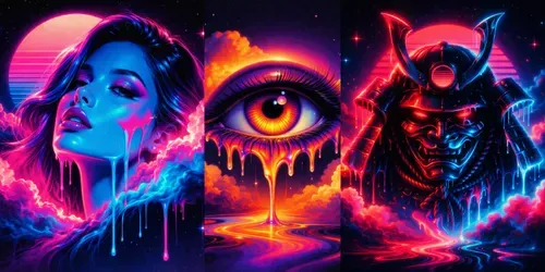 Synthwave Surreal Dripping Art Generator generated by chatgpt-image