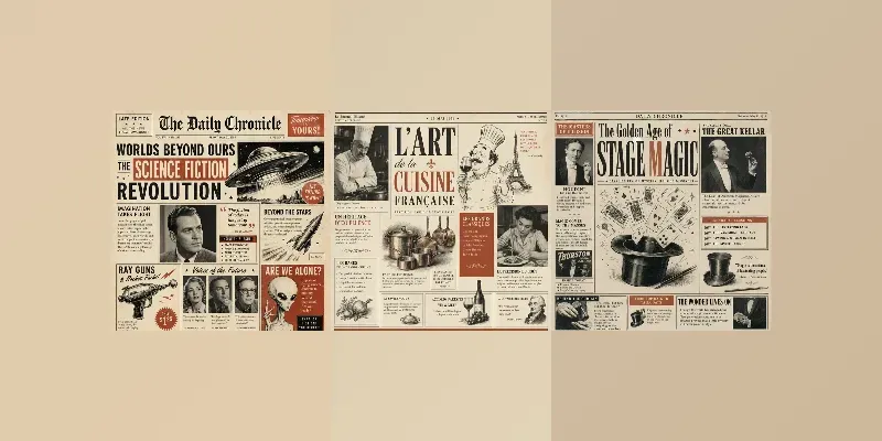 Vintage Newspaper Editorial Designs generated by undefined