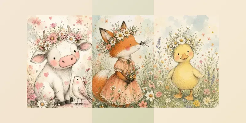 Whimsical Floral Friends Junk Journals generated by undefined