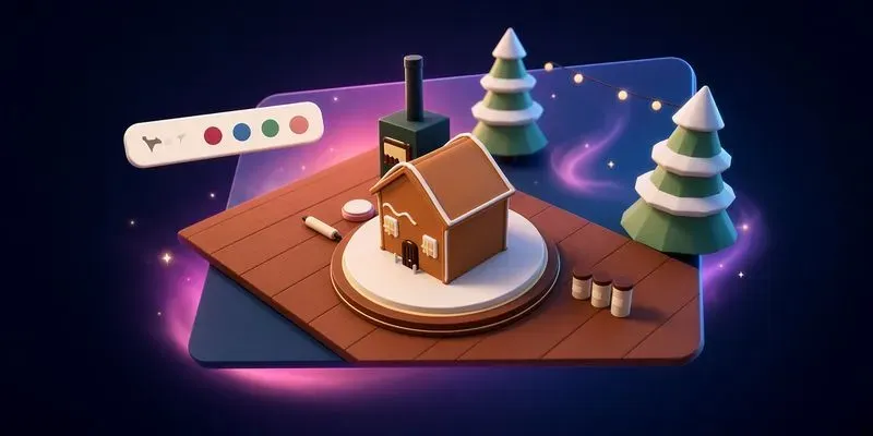 3D Gingerbread House Game Builder