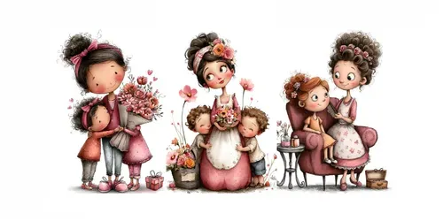 Mothers Day Clipart generated by midjourney
