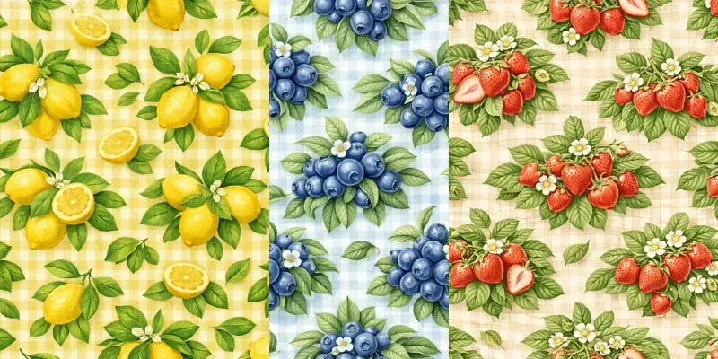 Farmhouse Gingham Seamless Patterns generated by undefined