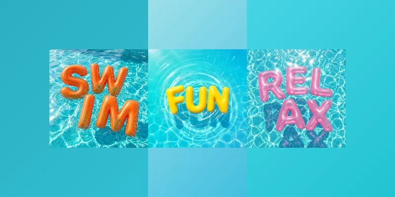 Summer Inflatable 3D Floating Typography generated by undefined