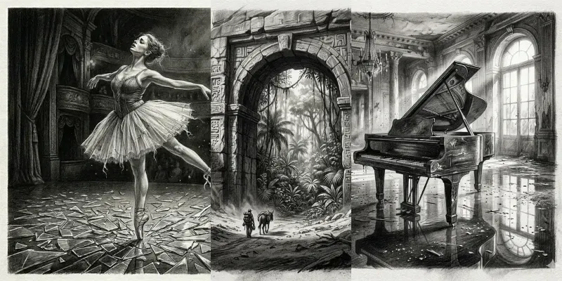 Dramatic Graphite Pencil Drawing Scenes generated by undefined