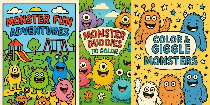 Cute Monsters Coloring Book Covers generated by undefined