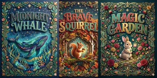 Storybook Typography Book Cover Art generated by gemini-image