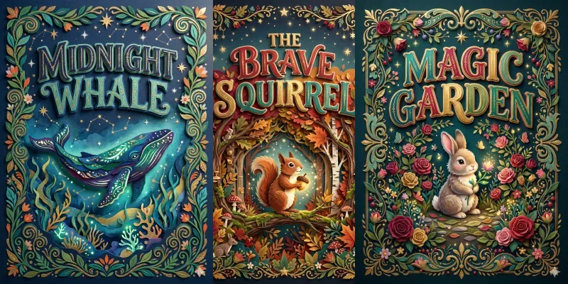 Storybook Typography Book Cover Art generated by undefined