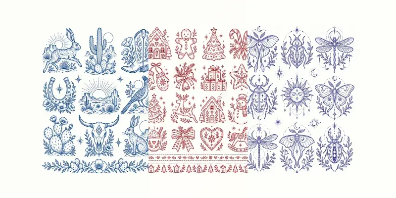 Folk Embroidery Transfer Sheets generated by undefined