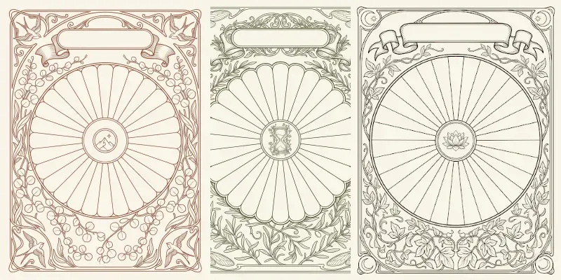Art Nouveau Radial Habit Tracker Pages