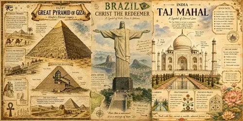 Vintage Travel Facts Poster Packs generated by chatgpt-image