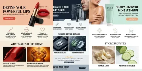 Ecommerce Landing Pages generated by gemini-image