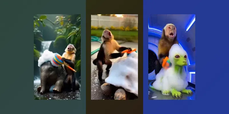 Dramatic Monkey Bath Videos generated by undefined