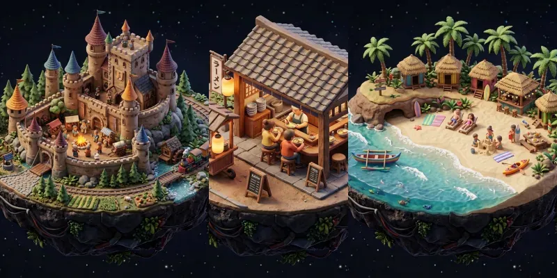 Isometric Micro Diorama Crafts generated by undefined