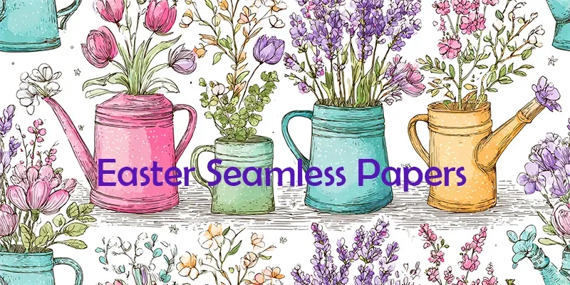 Easter Spring Seamless Pattern Art Papers generated by undefined