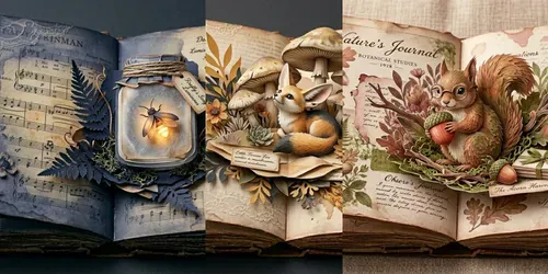 3D Popup Junk Journal Sprites generated by gemini-image