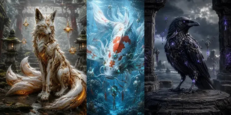 Biomechanical Animal Deity Art generated by undefined