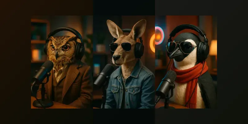 Animal Podcast Guest Portraits generated by undefined