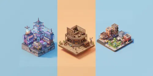 Pro 3D Isometric Microworld Generator generated by gemini-image