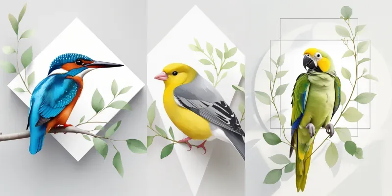 Minimal White Bg HD Bird Art generated by undefined