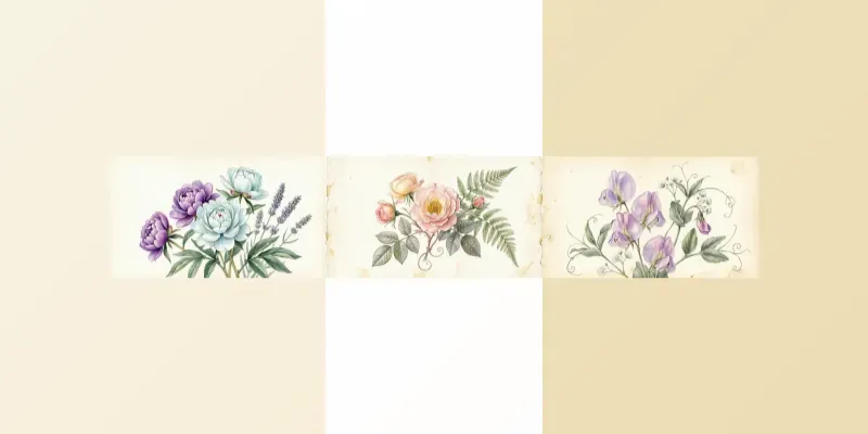 Romantic French Botanical Watercolors generated by undefined