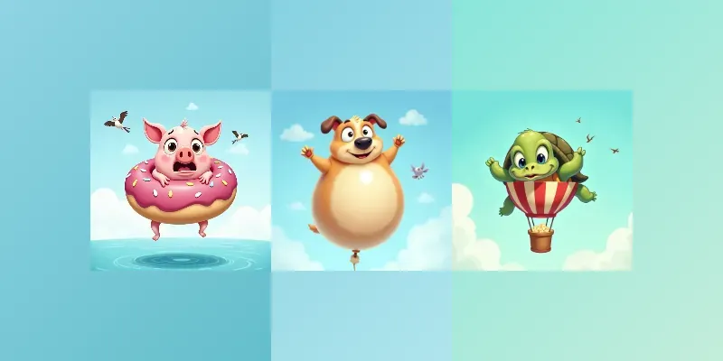 Caricature Animals In Air generated by undefined