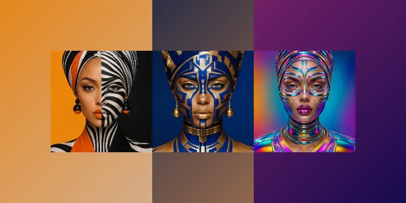 Abstract Geometric Fashion Portraits generated by undefined
