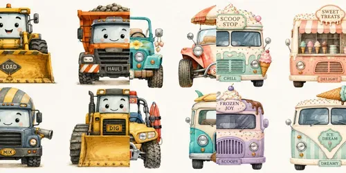 Western Whimsical Transportation Cliparts generated by chatgpt-image