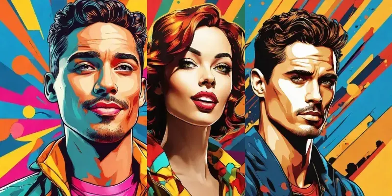 2D Pop Art Illustrations generated by undefined