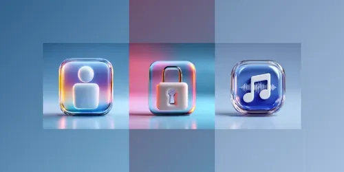 Glassmorphic UI Concept Icons generated by midjourney