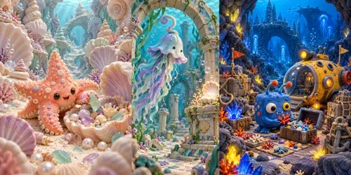Clay Ocean Monster Explorers generated by chatgpt-image