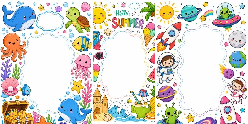 Colorful Kids Doodle Collage Poster Art generated by undefined