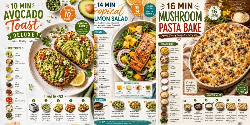 Quick Recipe Infographic Poster Pack generated by undefined