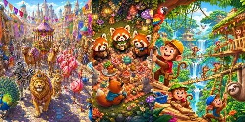 Cute Cartoon Animal Scenes generated by chatgpt-image