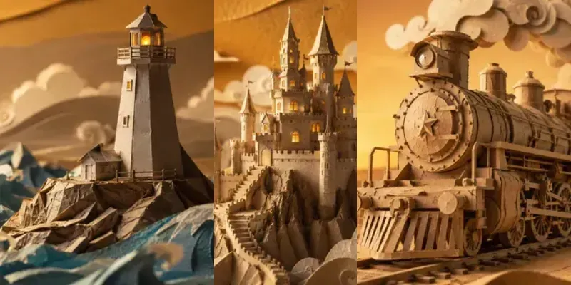 Surreal Kinetic Papercraft Engines generated by undefined