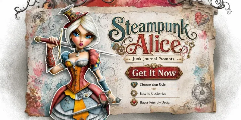 Alice In Steampunk World Junk Journals generated by undefined