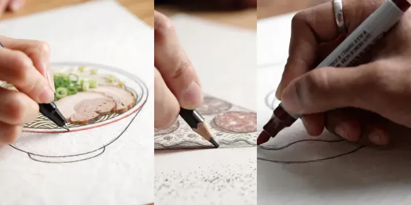 Sketches To Real Food Magic generated by undefined