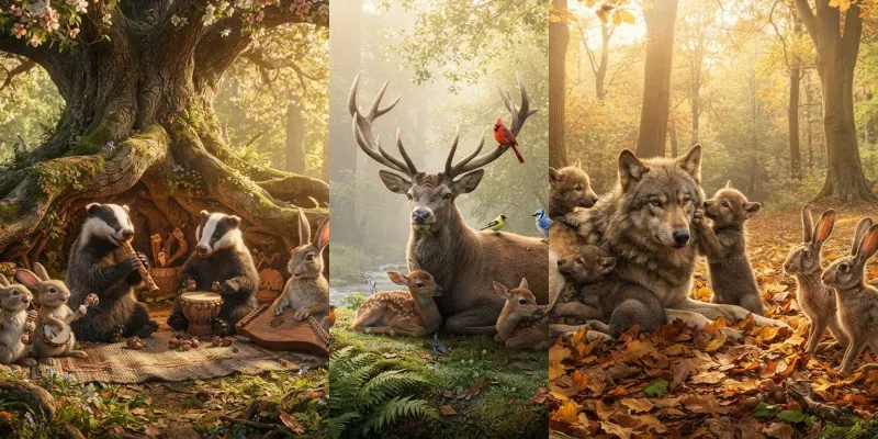 Happy Forest Animals generated by undefined
