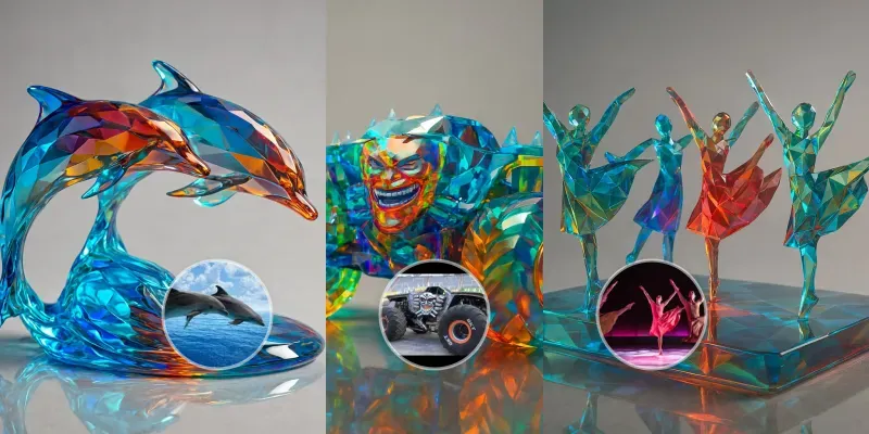 Multicolored Crystal Sculptures generated by undefined